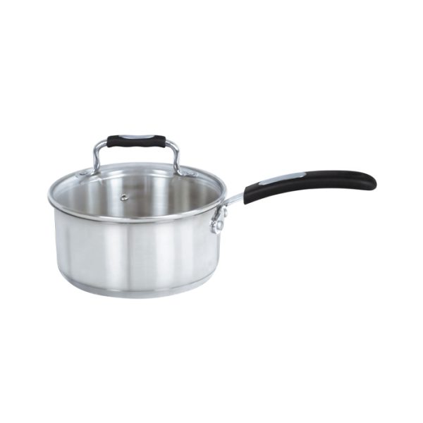 Rossetti 18.0 cm Cellina Series Stainless Steel Sauce Pan with Glass Cover (R2301-18)