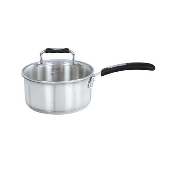 Rossetti 18.0 cm Cellina Series Stainless Steel Sauce Pan with Glass Cover (R2301-18)